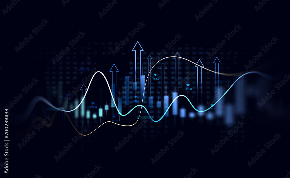 Price graph and indicator. Stock market invest and crypto currency.
Price graph and indicator. Stock market invest and crypto currency.