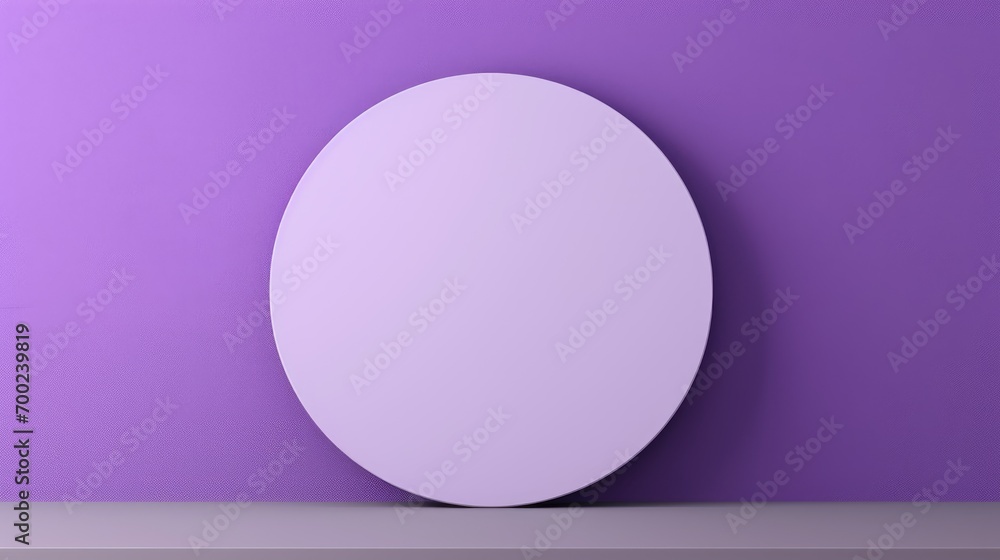 Empty violet circle base on wall for logo mockup, front view, high quality, high resolution, UHD, 