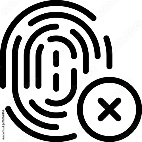 Fingerprint Decline Icon Vector