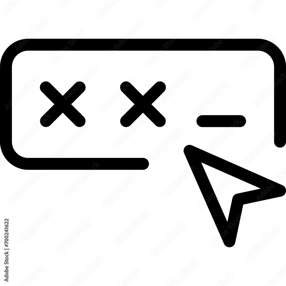 Password input cursor icon in outline. Simple form vector illustration — pixel-perfect icon. Password input cursor icon in outline. Simple form vector illustration — pixel-perfect icon.