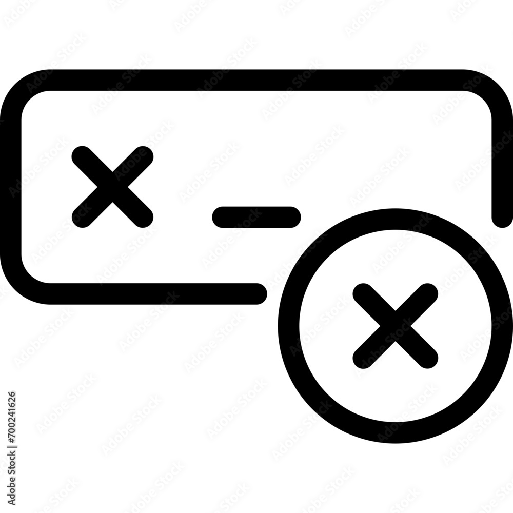 Obraz premium Password input wrong icon in outline. Simple form vector illustration — pixel-perfect icon.