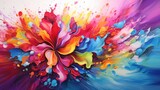 An explosion of vivid hues creating a captivating and energetic backdrop, evoking a sense of joy and excitement in this vibrant composition.