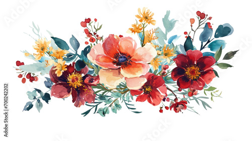 Fototapeta Naklejka Na Ścianę i Meble -  watercolor floral bouquet, wedding flower