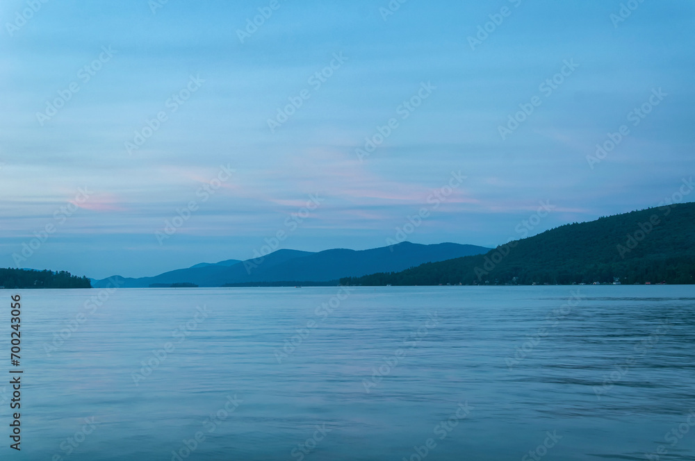 Lake George New York landscape and sunset