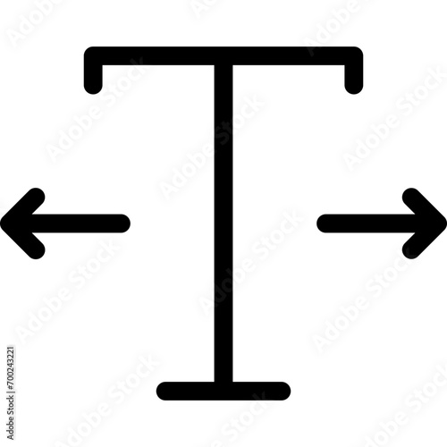 Text kerning icon in outline. Simple font space vector illustration — pixel-perfect icon.