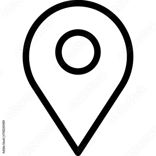 Location icon in outline style. Simple pin vector illustration — pixel-perfect icon.