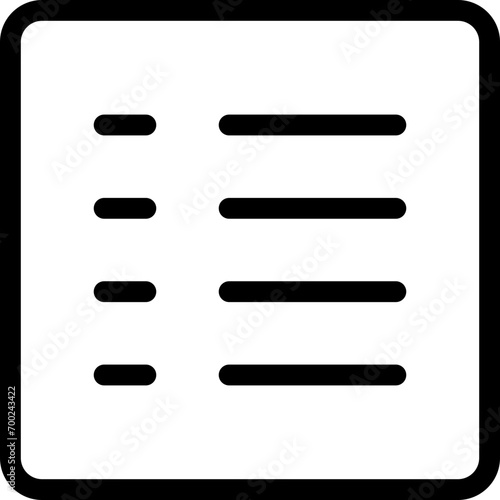 Text list icon in outline style. Simple todo vector illustration — pixel-perfect icon.