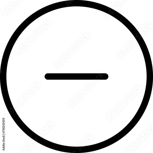 Minus icon in outline style. Simple remove symbol vector illustration — pixel-perfect icon.