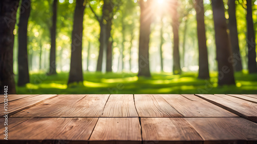 Old wooden planks table with copy space for adding text AI generated image