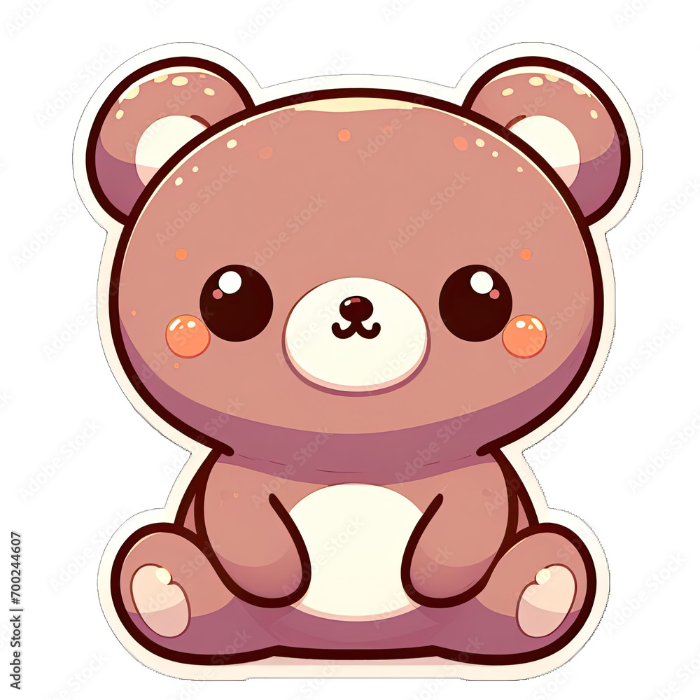 Generative AI Cute Little Bear Sticker, cute little baby bear sticker, cool little bear stickers, Little baby brown bear Sticker, adorable little bear stickers, adorable baby brown bear stickers