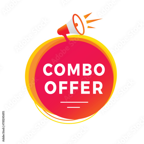 Combo offer banner - icon, label. Special offer promotion. Flat vector illustration isolated on white background.