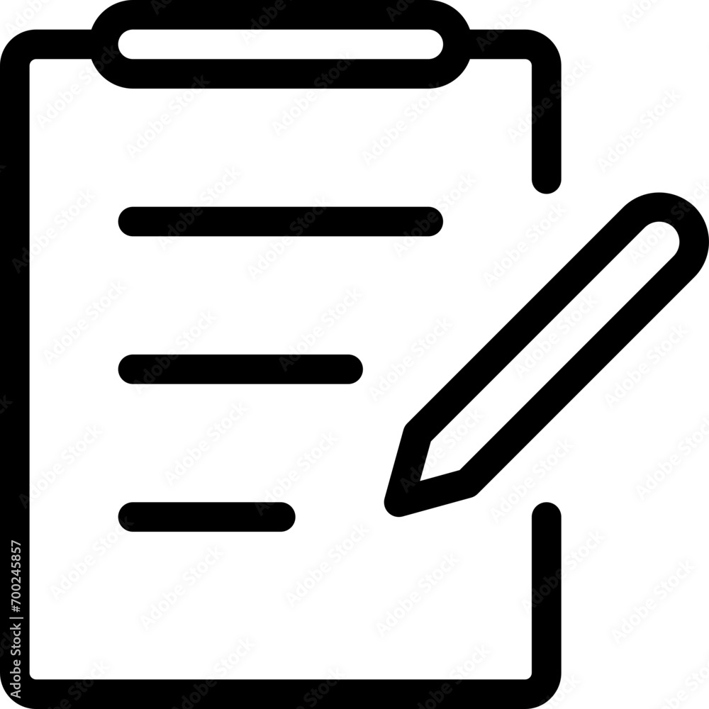 Clipboard pencil icon in outline style. Simple edit document vector illustration — pixel-perfect icon. Clipboard pencil icon in outline style. Simple edit document vector illustration — pixel-perfect icon.