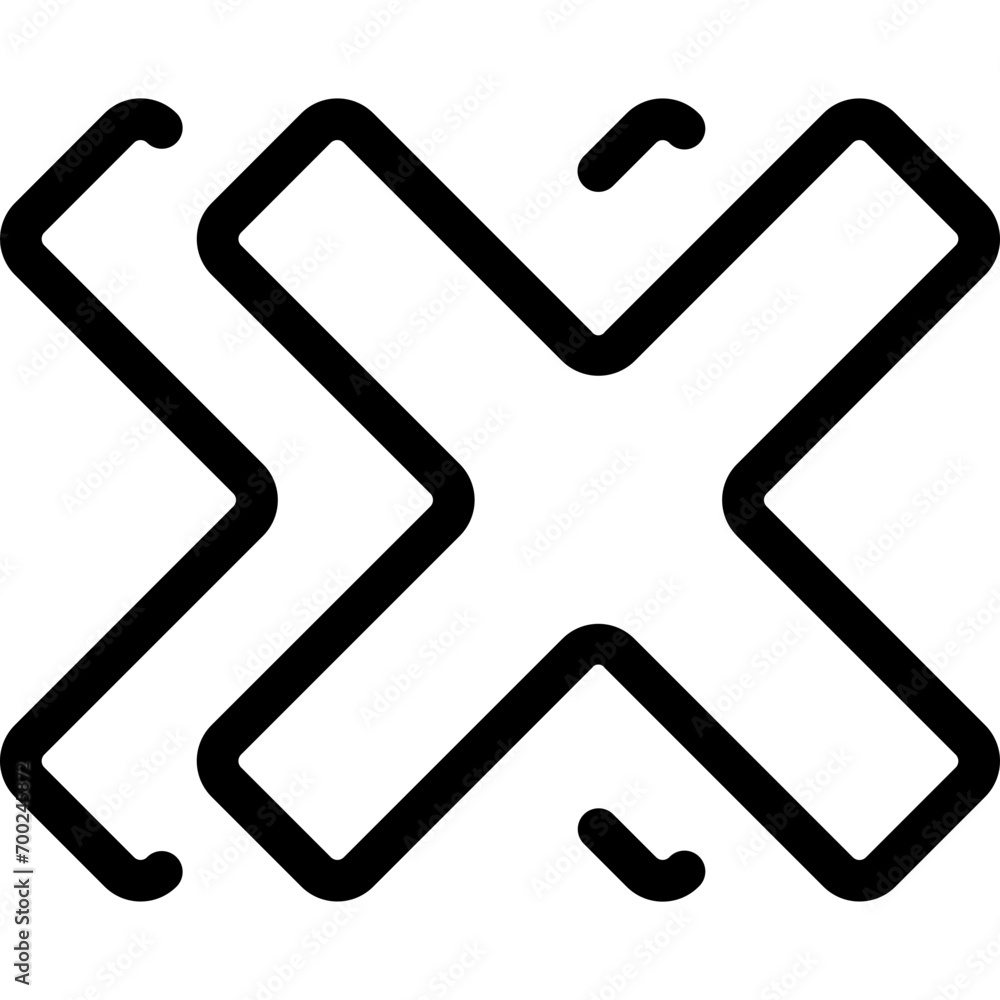 X icon in outline style. Simple delete symbol vector illustration — pixel-perfect icon. X icon in outline style. Simple delete symbol vector illustration — pixel-perfect icon.
