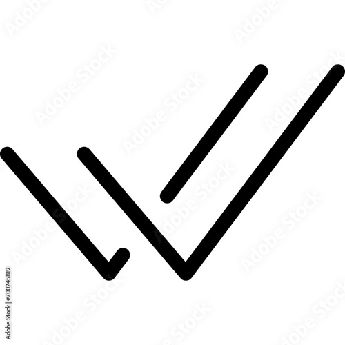 Double checkmark icon in outline style. Simple seen symbol vector illustration — pixel-perfect icon.