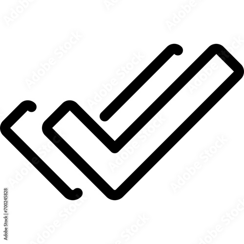 Double checkmark icon in outline style. Simple seen symbol vector illustration — pixel-perfect icon.