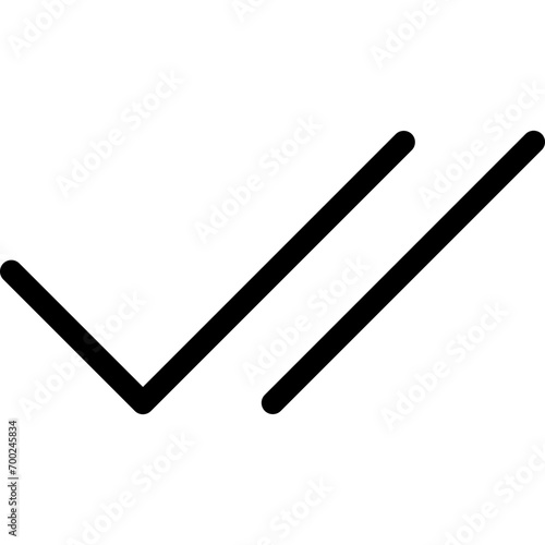 Double checkmark icon in outline style. Simple seen symbol vector illustration — pixel-perfect icon.