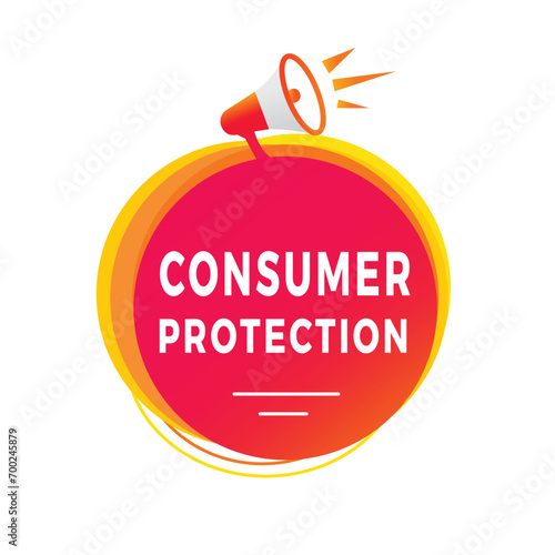 consumer protection text on label design for banner, low concept. Modern Vector template.