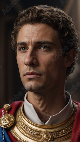 Realistic Portrait of Ancient Roman Emperor Julius Caesar photo