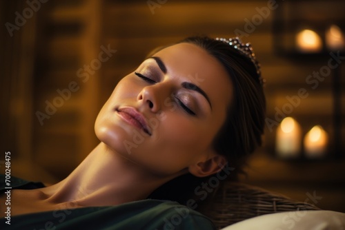 Woman getting a massage at the zen spa by a woman, in the style of soft focus nostalgia, goosepunk, free-associative,