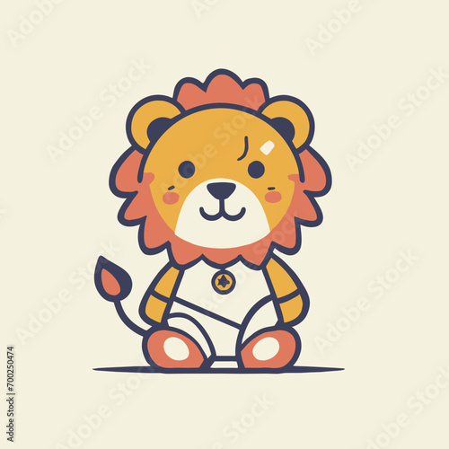 cute lion character vector