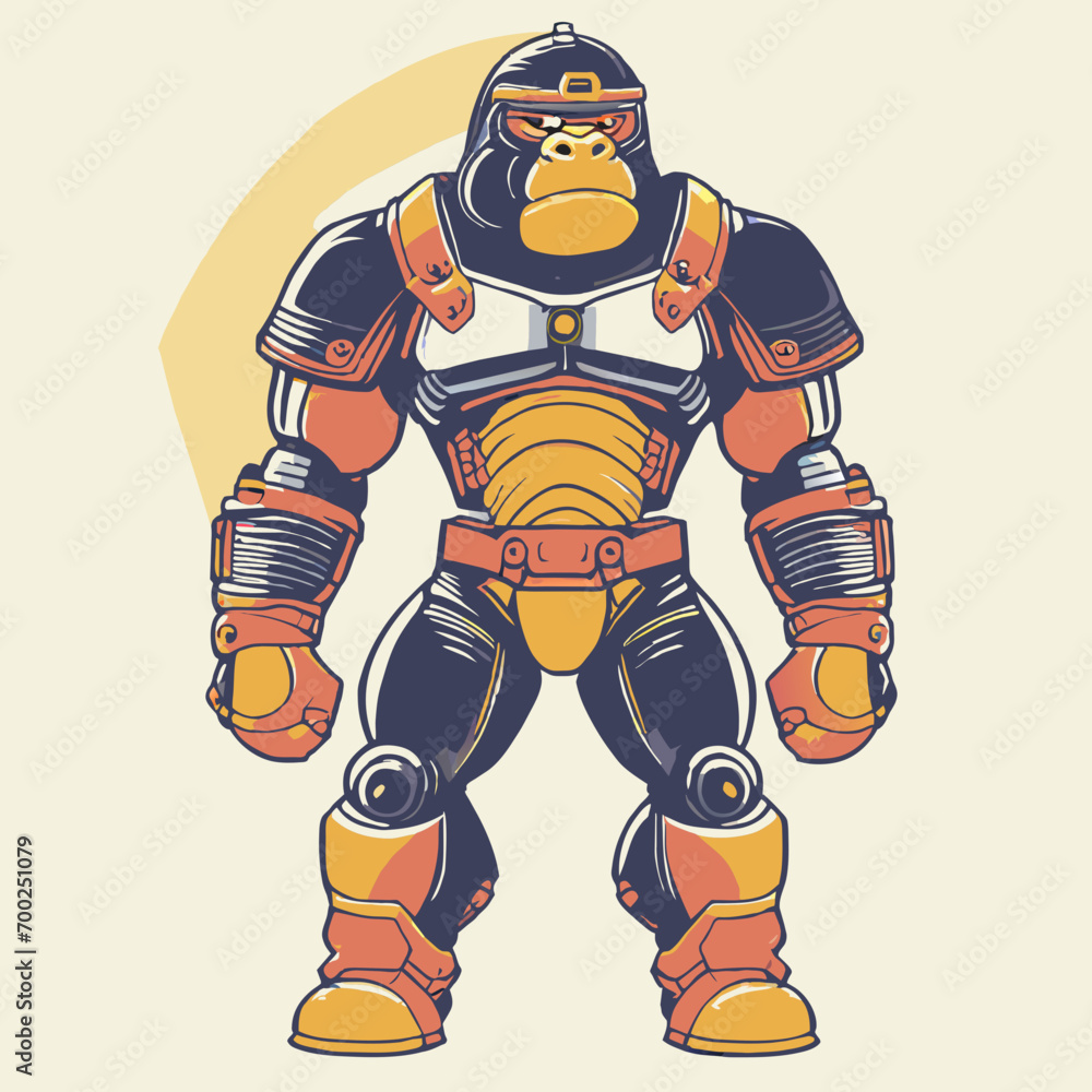 illustration of a gorilla cyborg 