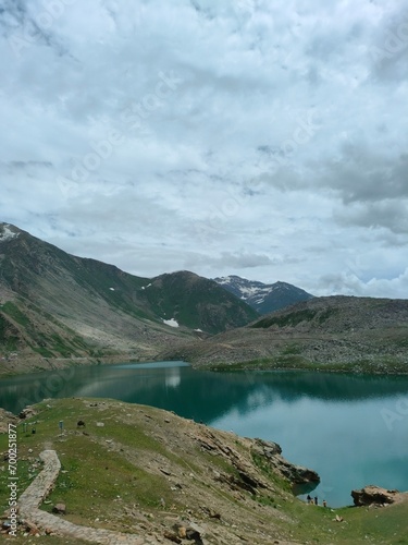 landscape with lake and mountains