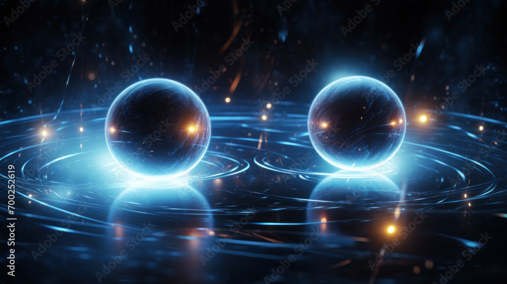 Force field as sphere. Qauntum computing element abstract with orbital effect Force field as sphere. Qauntum computing element abstract with orbital effect