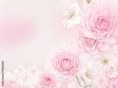 Beautiful pink background with roses  in soft tones.