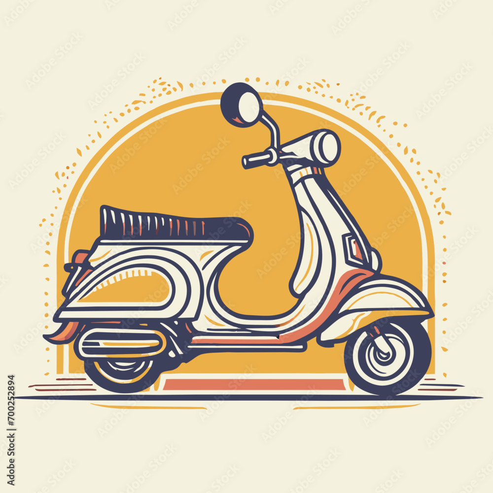 vintage scooter illustration