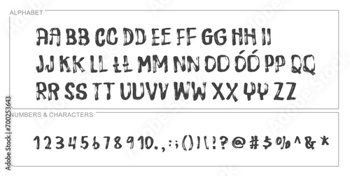 alphabet letters font set. typography font with trendy letters thin, bold, uppercase, lowercase and numbers. vector illustration.
