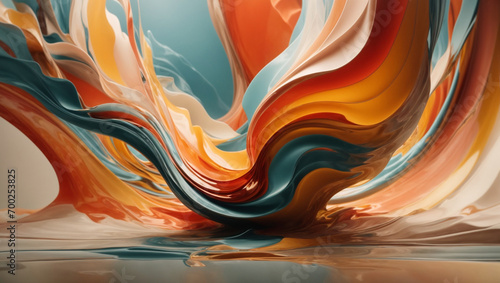 Explore the endless possibilities of abstract art with a dynamic mix of smooth and jagged shapes in the background. generative AI