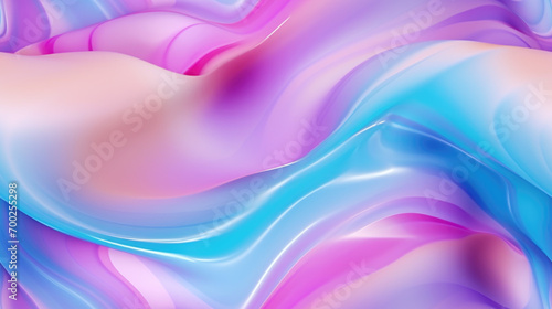 Abstract background, iridiscent color fluid ink as surface texture with holographic film effects. Plastic, vinyl ink with weaves and swirl, glitter luxury background for creative animation loop.