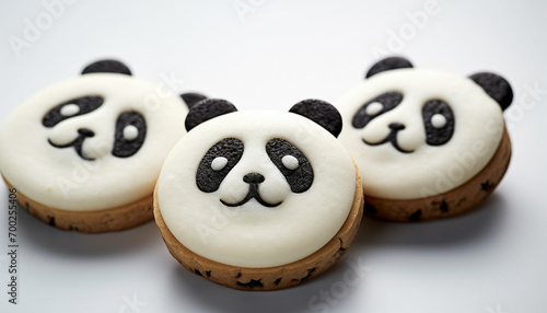 Create a set of 3D printed panda shaped cookie adorable panda themed cookie