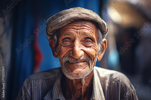 Cheerful Elderly Man's Face Radiating Happiness, Up-close, Smiling © Yaroslav Stepannikov