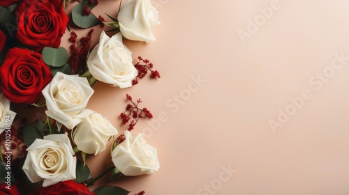 Beautiful Red rose background for Valentines or Mother's Day Background with copy space.