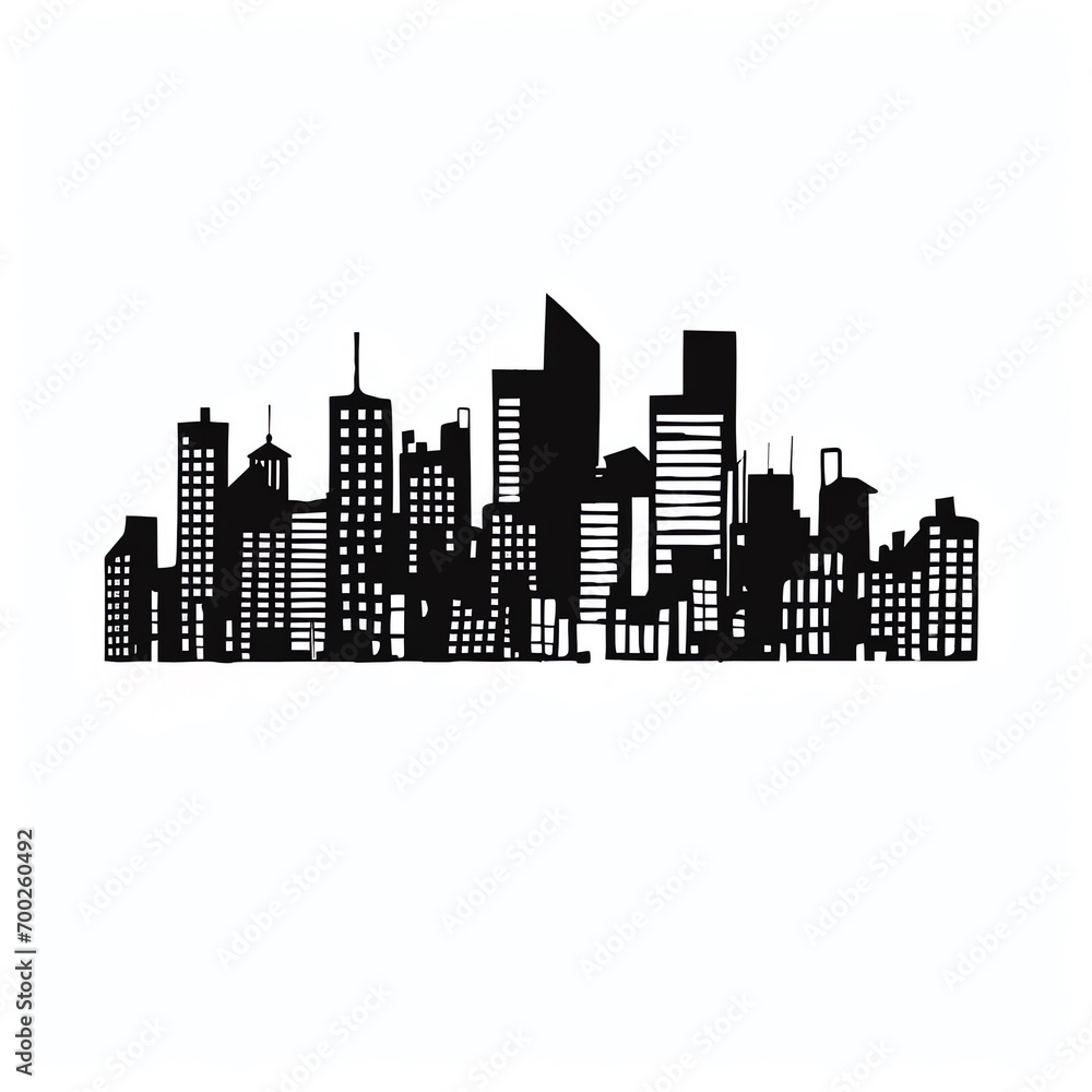 a silhouette of a city