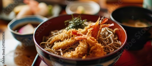 Japanese enjoy a warm dish called Toshikoshi soba, made with shrimp tempura and soba noodles, on New Year's Eve.