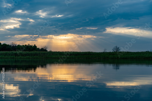 The Great Russian Volga River and its banks.