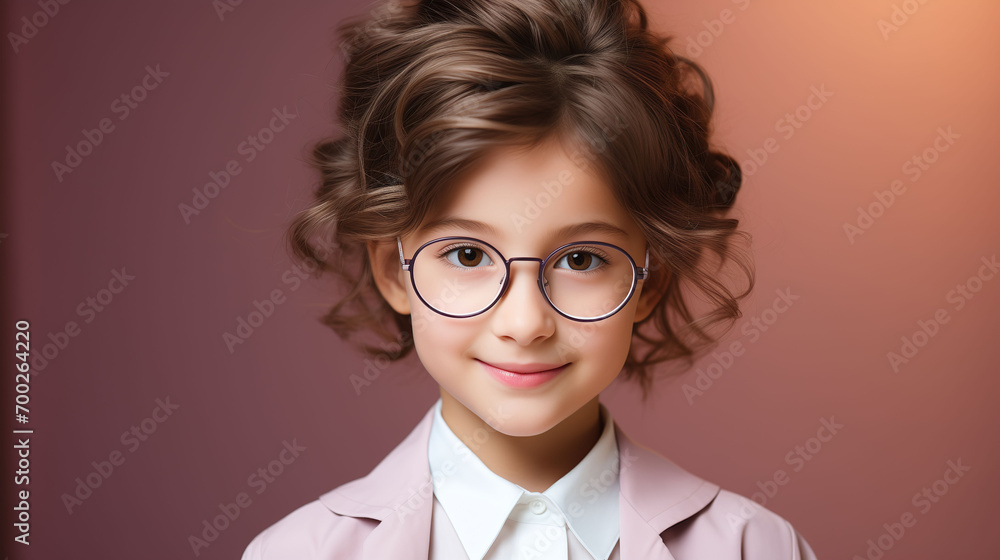 Portrait of beautiful asian girl wearing glasses on plain studio background. Health eyesight concept, school concept Portrait of beautiful asian girl wearing glasses on plain studio background. Health eyesight concept, school concept
