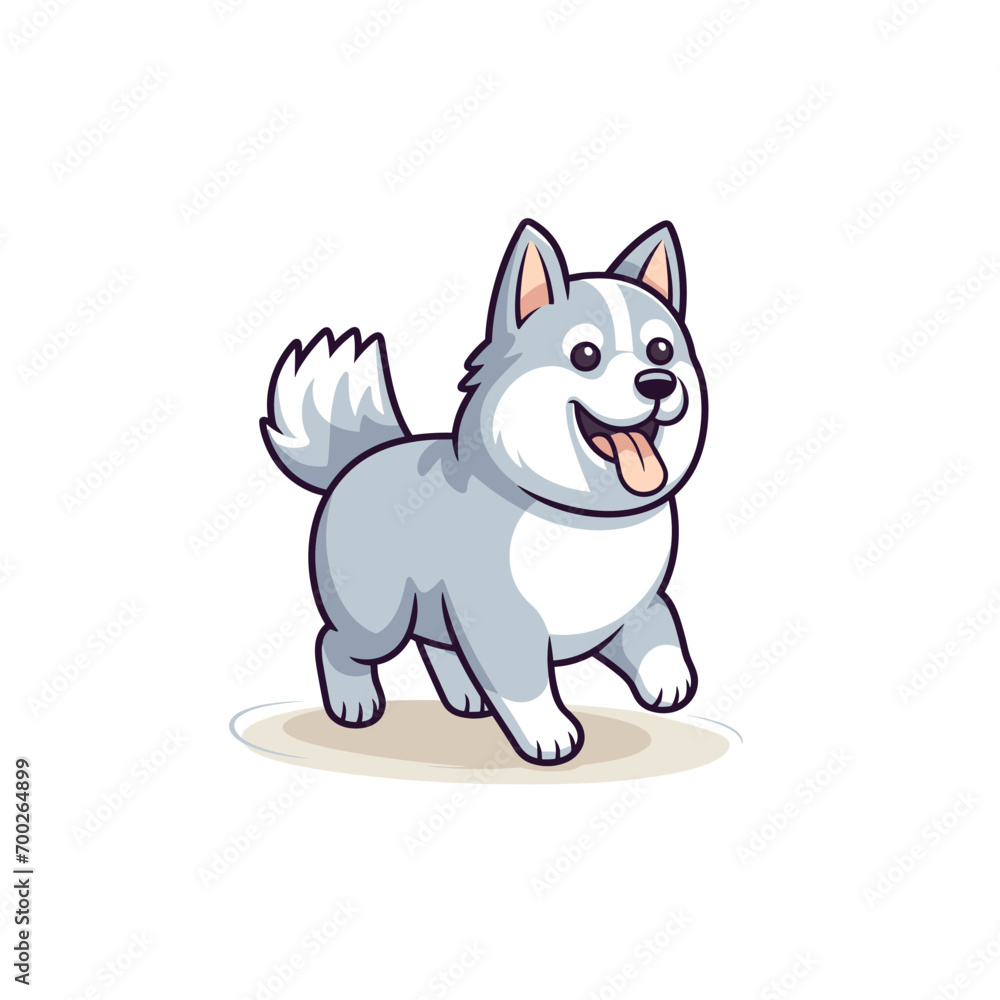 Cute siberian husky dog smiling. Vector illustration Cute siberian husky dog smiling. Vector illustration