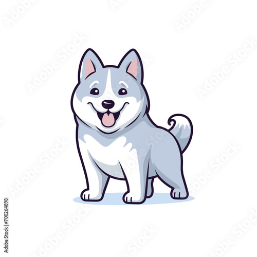 Cute siberian husky dog smiling. Vector illustration