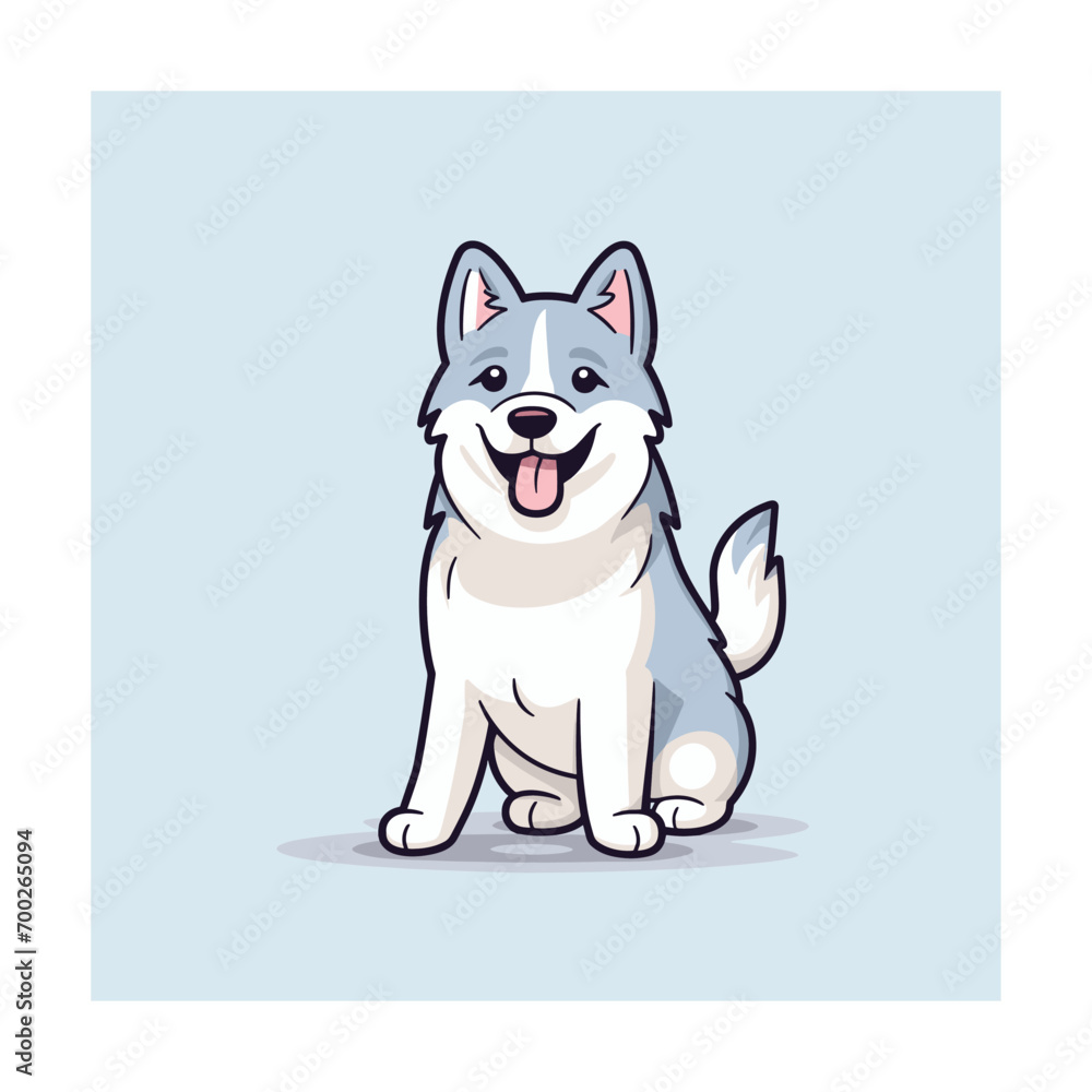Cute siberian husky dog smiling. Vector illustration Cute siberian husky dog smiling. Vector illustration