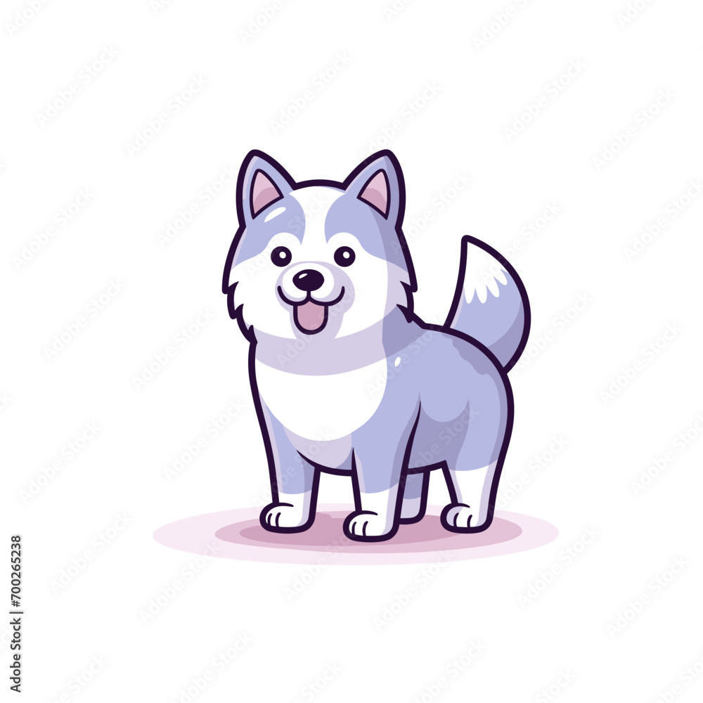 Cute siberian husky dog smiling. Vector illustration Cute siberian husky dog smiling. Vector illustration