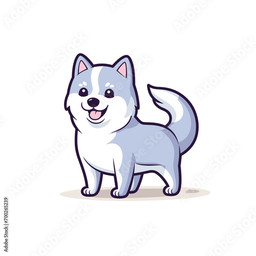 Cute siberian husky dog smiling. Vector illustration © xxstudio