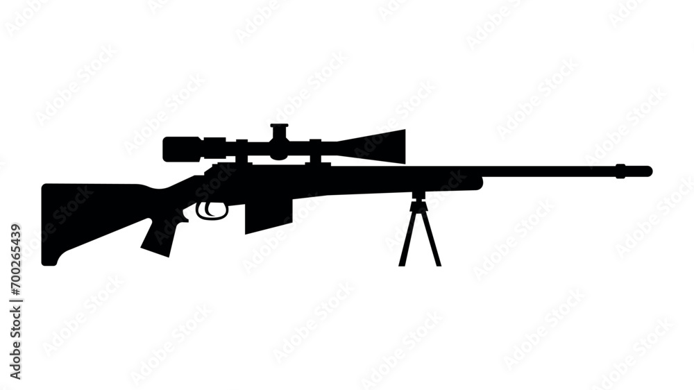 Modern vector illustration of an automatic gun. Vector illustration