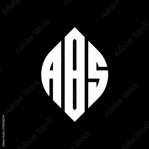 ABS circle letter logo design with circle and ellipse shape. ABS ellipse letters with typographic style. The three initials form a circle logo. ABS Circle Emblem Abstract Monogram Letter Mark Vector.