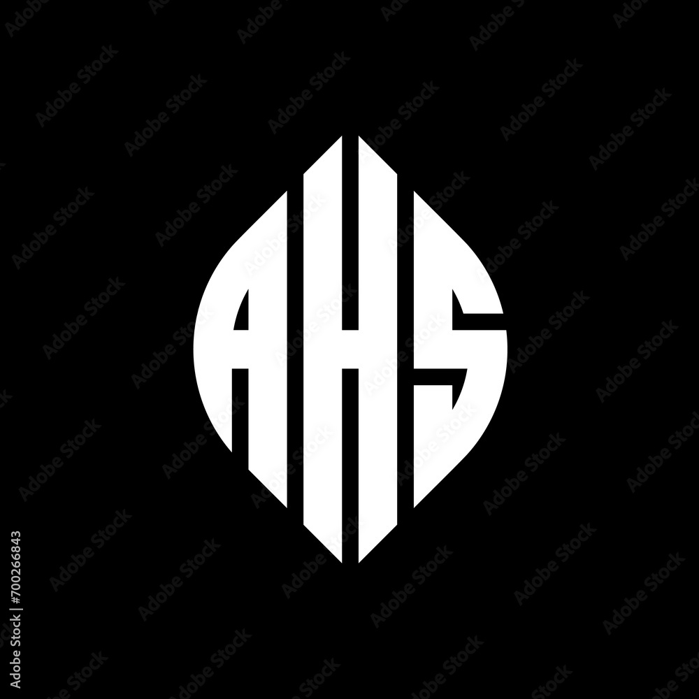 AHS circle letter logo design with circle and ellipse shape. AHS ellipse letters with typographic style. The three initials form a circle logo. AHS Circle Emblem Abstract Monogram Letter Mark Vector. AHS circle letter logo design with circle and ellipse shape. AHS ellipse letters with typographic style. The three initials form a circle logo. AHS Circle Emblem Abstract Monogram Letter Mark Vector.