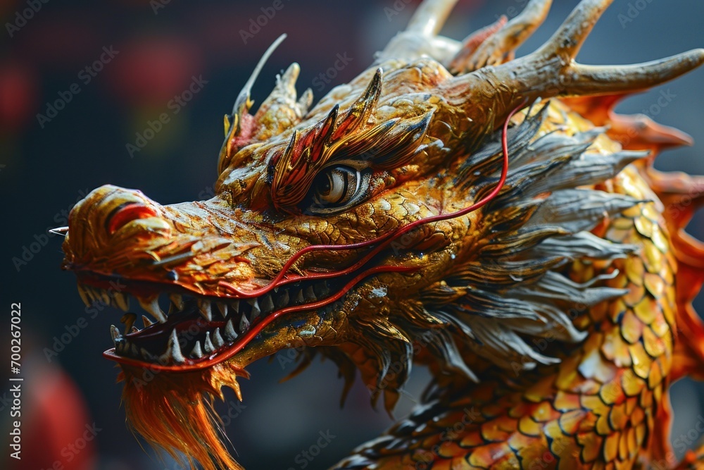 Fototapeta premium The Chinese dragon, a key performer in New Year festivities.