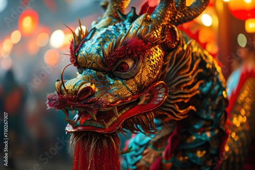 The Chinese dragon, a key performer in New Year festivities. © yuliachupina