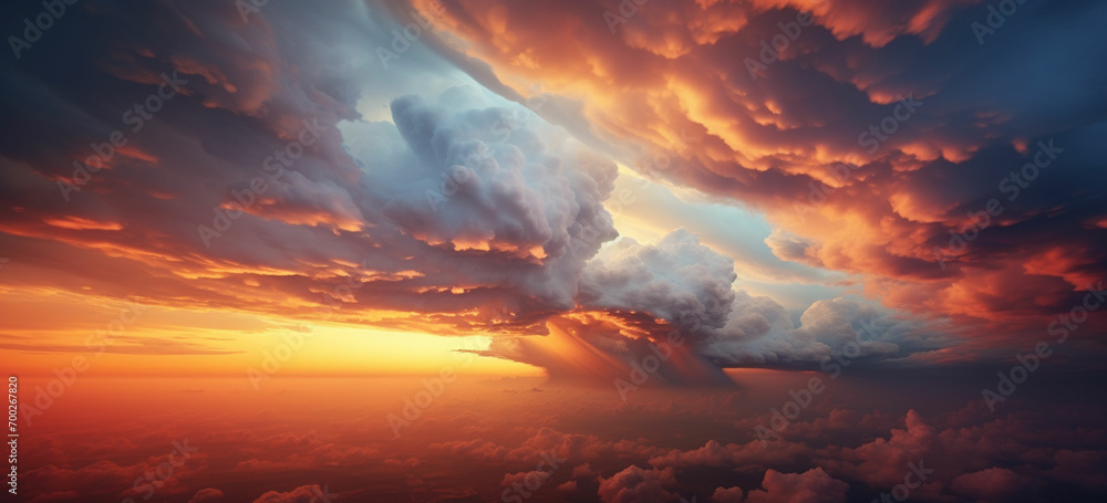 a beautiful sunset over the clouds a beautiful sunset over the clouds